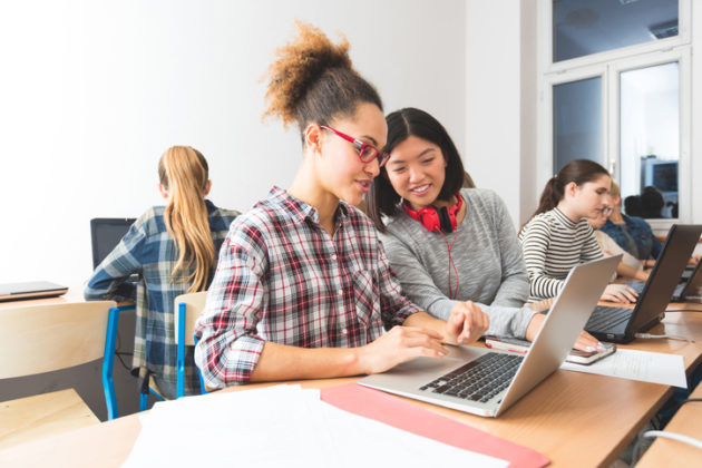 Students coding