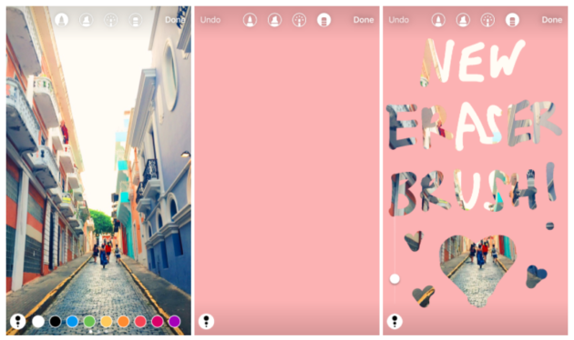 Instagram eraser brush