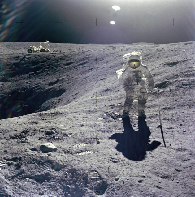 Charles Duke on the moon