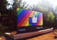 Facebook Pride sign
