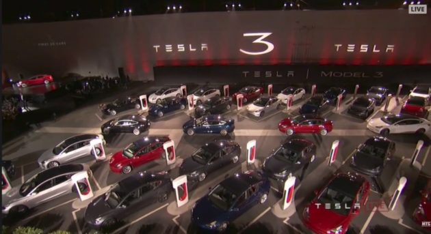 Tesla Model 3 vehicles