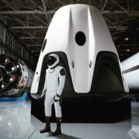 SpaceX spacesuit and Dragon spaceship