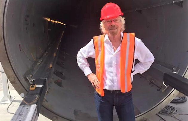 Richard Branson at Hyperloop One track