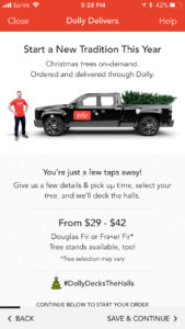 Dolly tree delivery