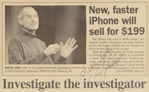 Steve Jobs news clipping