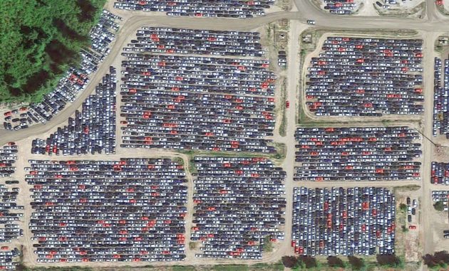 A closer look at thousands of diesel VWs awaiting their fate in massive parking lots in Elma, Washington