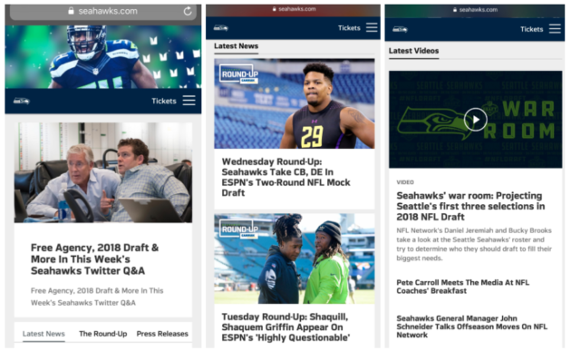 Seahawks website