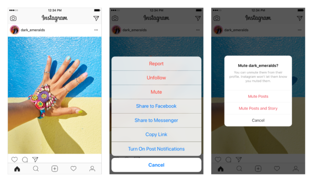 Instagram muting