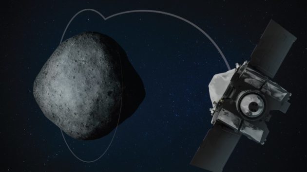OSIRIS-REx orbiting Bennu