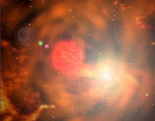 Red giant and white dwarf