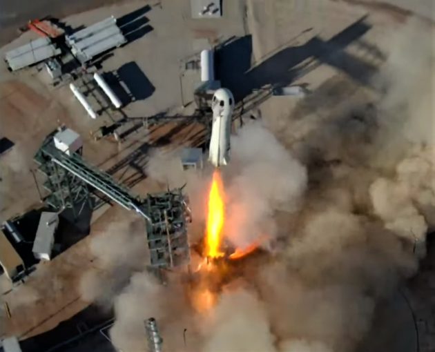 Blue Origin New Shepard liftoff