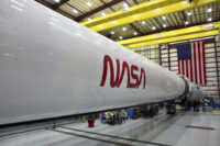 NASA logo on rocket