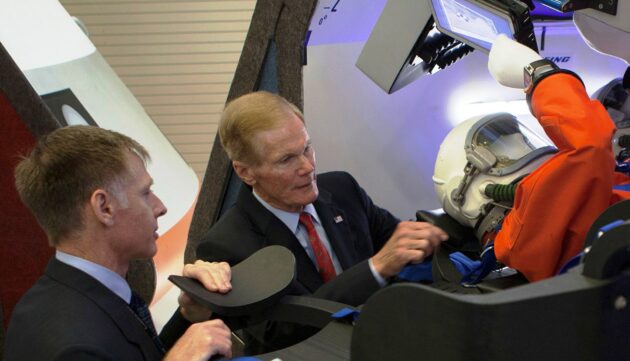Bill Nelson and Chris Ferguson at Starliner mockup
