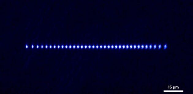 Barium ions in a chain