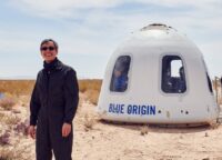Gary Lai with New Shepard space capsule
