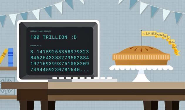 Illustration showing pi and pie