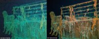 Titanic's bow in 2021 and 2022