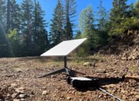 Starlink antenna and Azure Stack Edge device set up in forest
