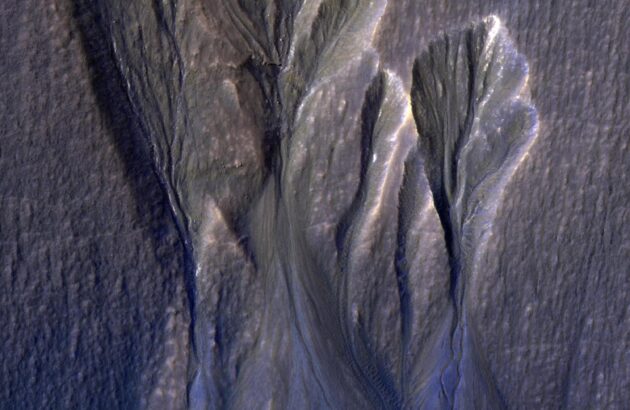 Mars gullies with evidence of dusty ice
