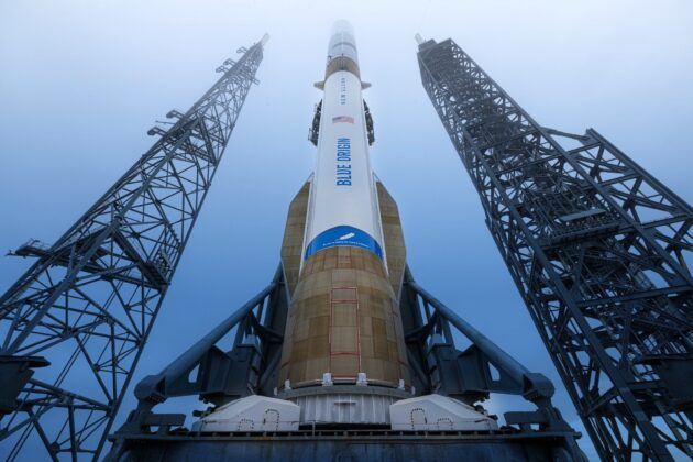 Blue Origin New Glenn rocket on Florida launch pad