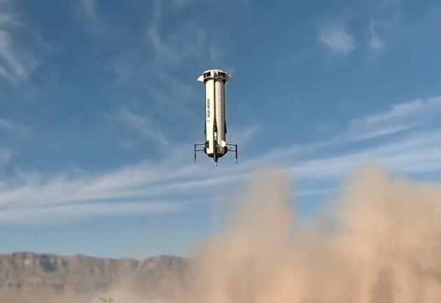 Descent of Blue Origin New Shepard booster