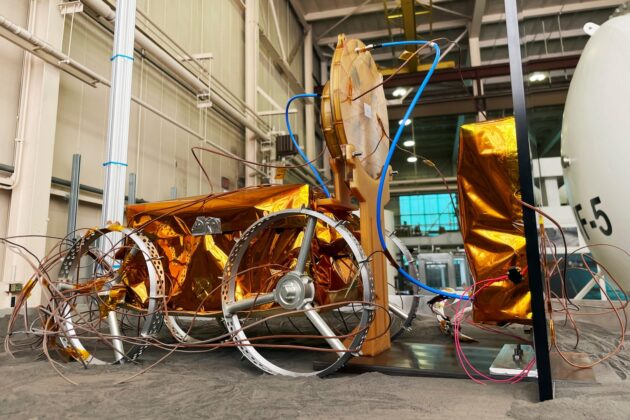 Astrobotic CubeRover with wireless charging node, undergoing testing