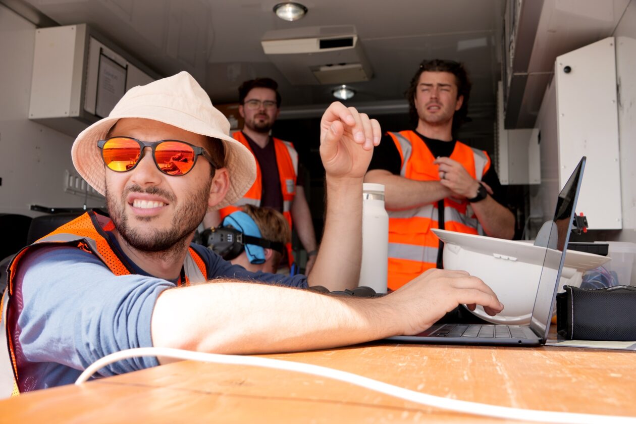 Radical team monitors flight test